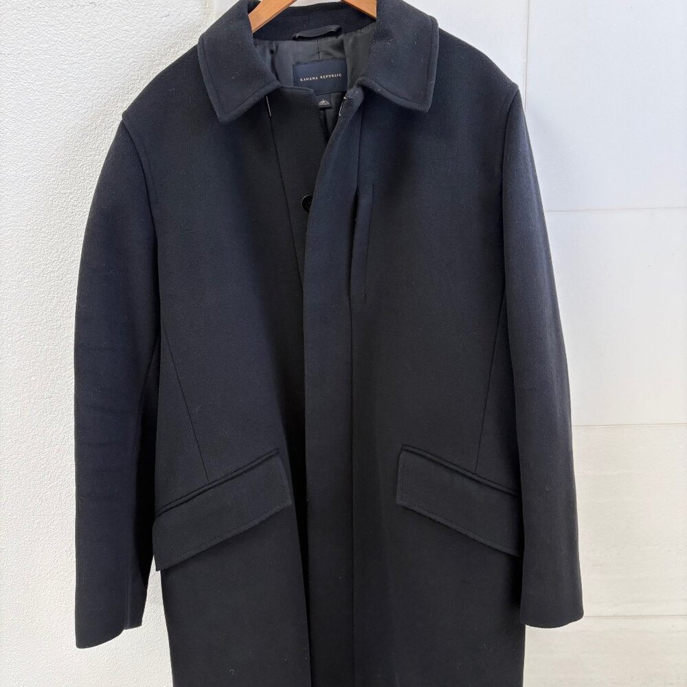 Banana Republic Men’s Navy Wool Cashmere Coat L Winter Topcoat